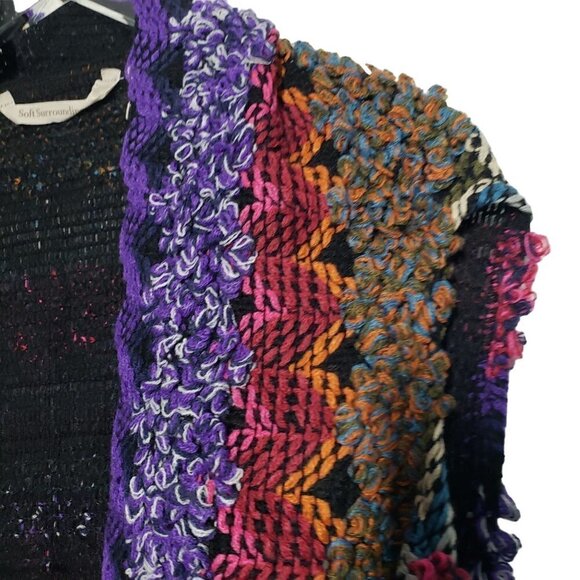 Soft Surroundings Taylor Textured Sweater Vest Multicolor Open Topper Missy One - Picture 3 of 9